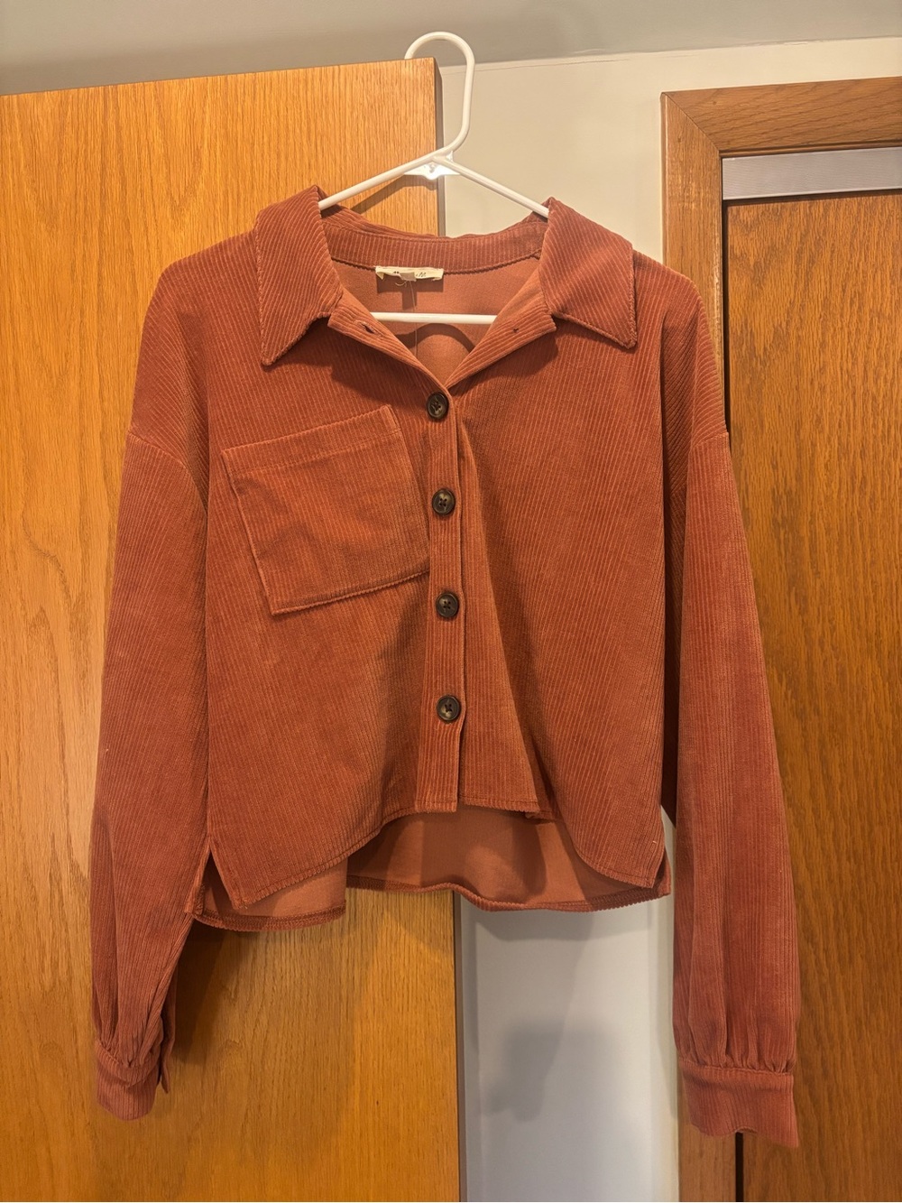 Madewell Corduroy Button-Front Utility Jacket in Rust